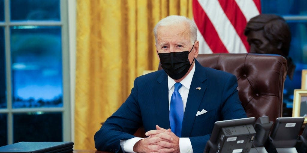 President Joe Biden in the Oval Office