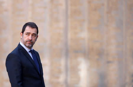 FILE PHOTO: France's Interior Minister Christophe Castaner attends the inauguration ceremony for new Paris police prefect in Paris, France, March 21, 2019. REUTERS/Christian Hartmann