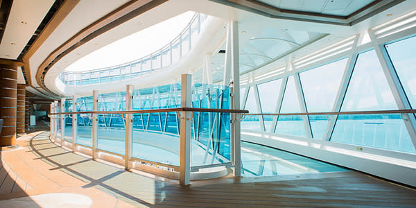 <b>Viewing platforms</b> SeaWalk onboard the <i>Royal Princess</i> extends about nine metres beyond the side of the ship. It features a glass-bottomed walkway that offers breathtaking views of the ocean below as you cruise along. Or hang out over the sea in The North Star, an observation capsule on <i>Quantum on the Seas</i>.