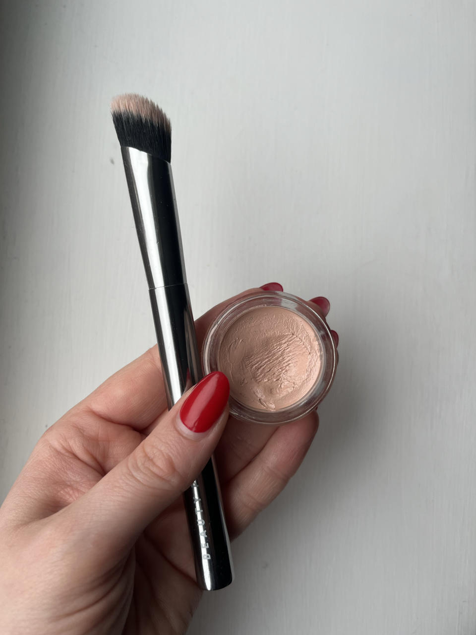 I love the creamy, lightweight texture that's easily to blend with a dense brush. (Yahoo Life UK)