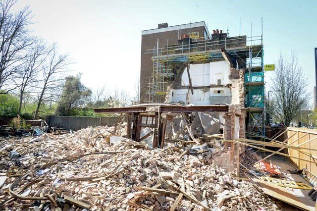 The demolished pub