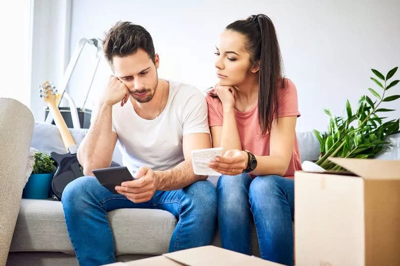 Couple with bills