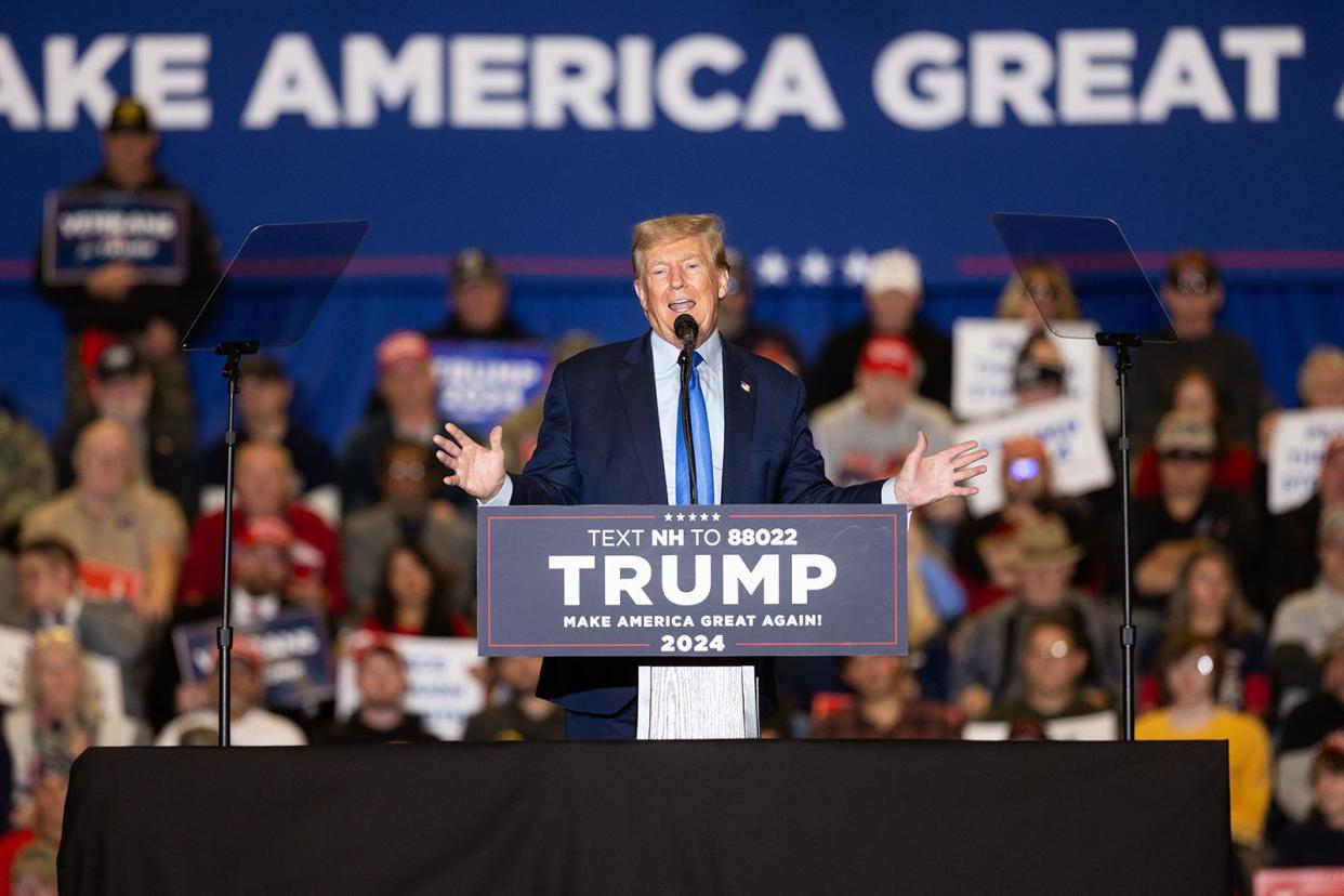 Former President Donald Trump has been campaigning in New Hampshire, site of the nation's first 2024 Republican presidential primary.