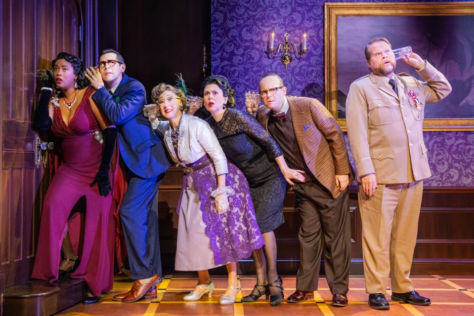 The company of the North American tour of "Clue."