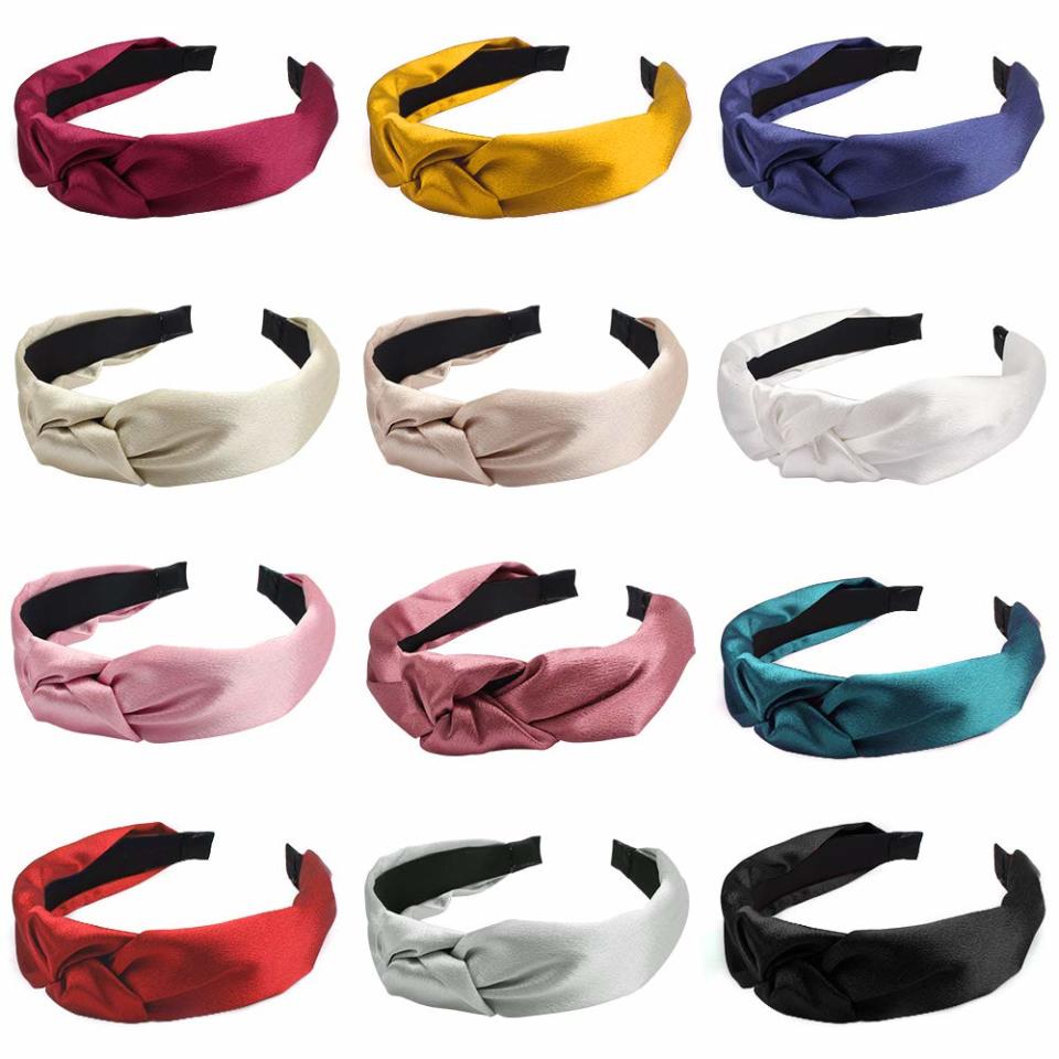 12-Packs Satin Knot Headband for Women. (Photo: Amazon)