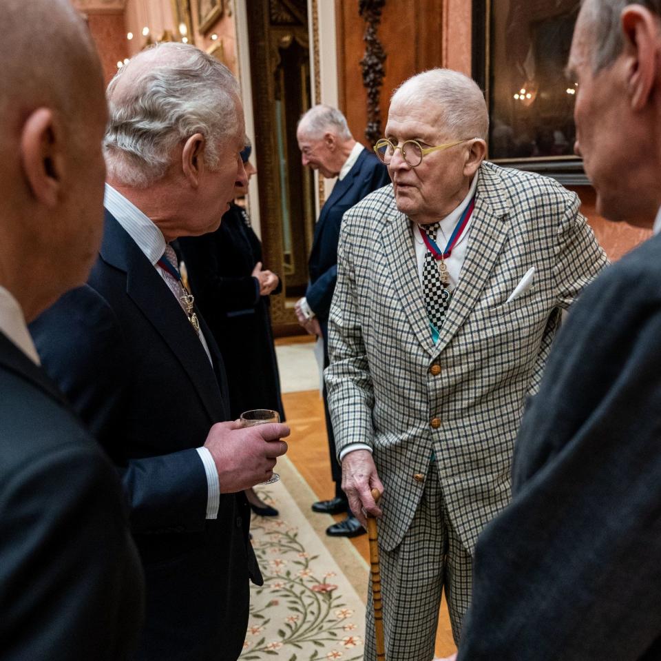 King Charles chats to David Hockney - Aaron Chown/PA