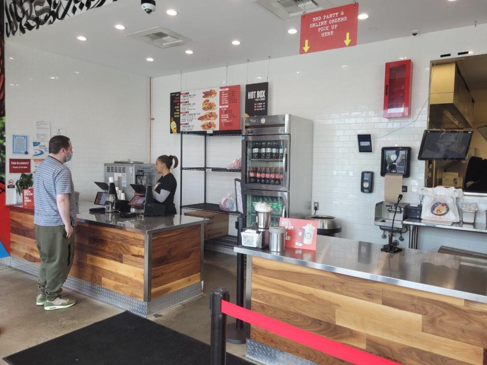 Inside the Dave's Hot Chicken in Woburn. The popular fried chicken restaurant chain is expanding to Framingham later this year.