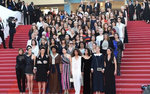  82 actresses, female producers and directors who marched arm in arm to demand equality - Credit: Dominique Charriau/WireImage