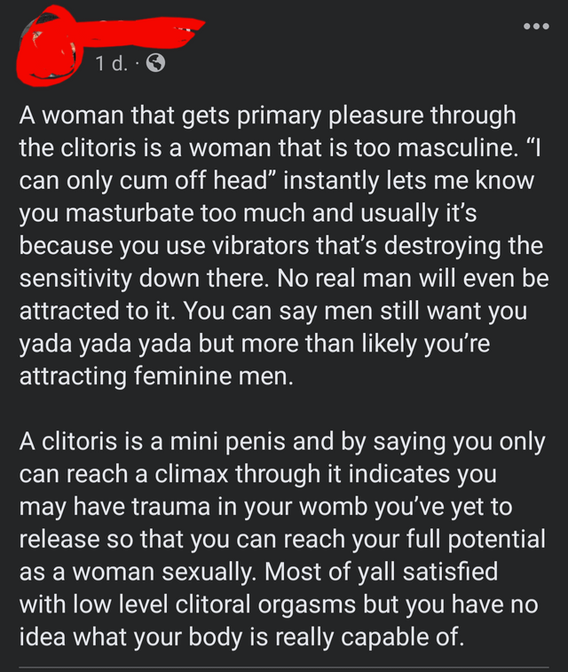 "A clitoris is a mini penis..."