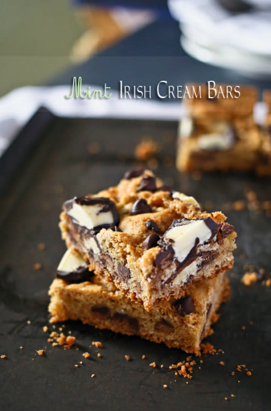 <p>KleinworthCo.com</p><p>Taste the luck of the Irish with these snackable bars infused with creamy booze and minty freshness.</p><p><strong>Get the recipe here: <a href="http://www.kleinworthco.com/2014/03/mint-irish-cream-bars.html/2" rel="nofollow noopener" target="_blank" data-ylk="slk:Mint Irish Cream Bars;elm:context_link;itc:0;sec:content-canvas" class="link ">Mint Irish Cream Bars</a></strong></p>