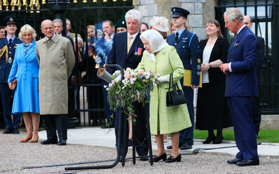 The Queen lit a series of birthday beacons, on the occasion of her 90th - PA