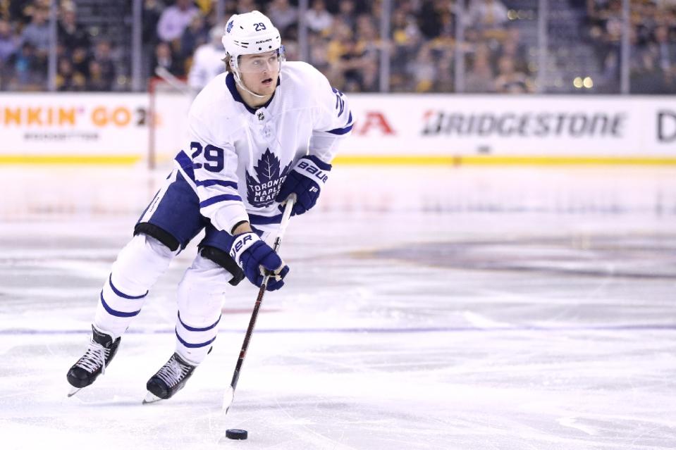 The Toronto Maple Leafs narrowly avoiding disaster with William Nylander. (Maddie Meyer/AFP Photo)