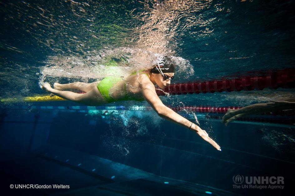 <p>Prior to the war in Syria, Yusra was a competitive swimmer who represented her country in international competitions. As the war intensified, Yusra and her sister left Damascus in early August 2015 and reached Berlin in September 2015. Since then, Yusra has been training at the club Wasserfreunde Spandau 04 e.V. which is a partner of the Elite Schools of Sport in Berlin. </p>