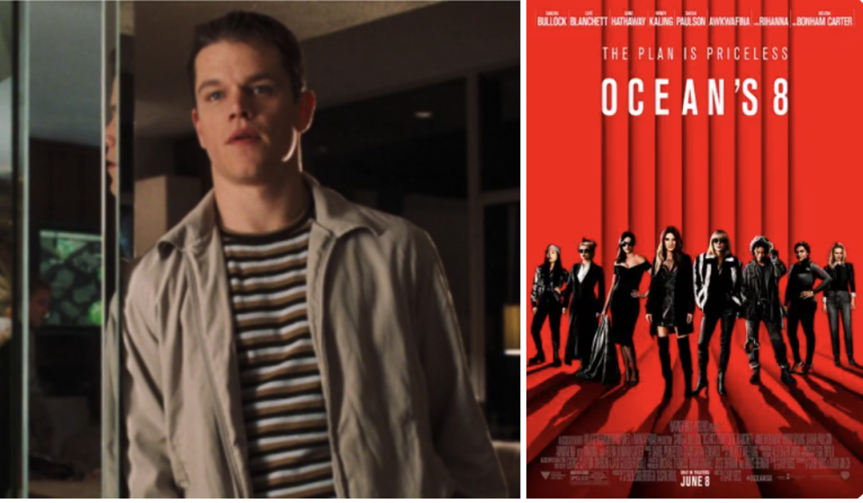 Matt Damon and the oceans 8 poster