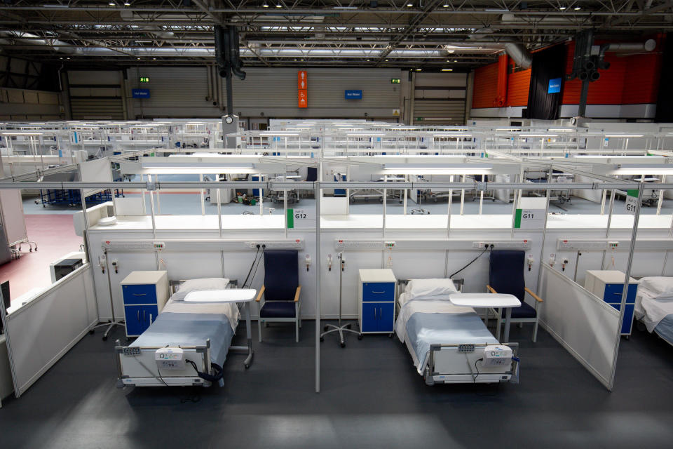 EMBARGOED TO 1330 Thursday April 16, 2020. The Duke of Cambridge speaks via videolink as he officially opens the NHS Nightingale Hospital Birmingham, in the National Exhibition Centre (NEC).