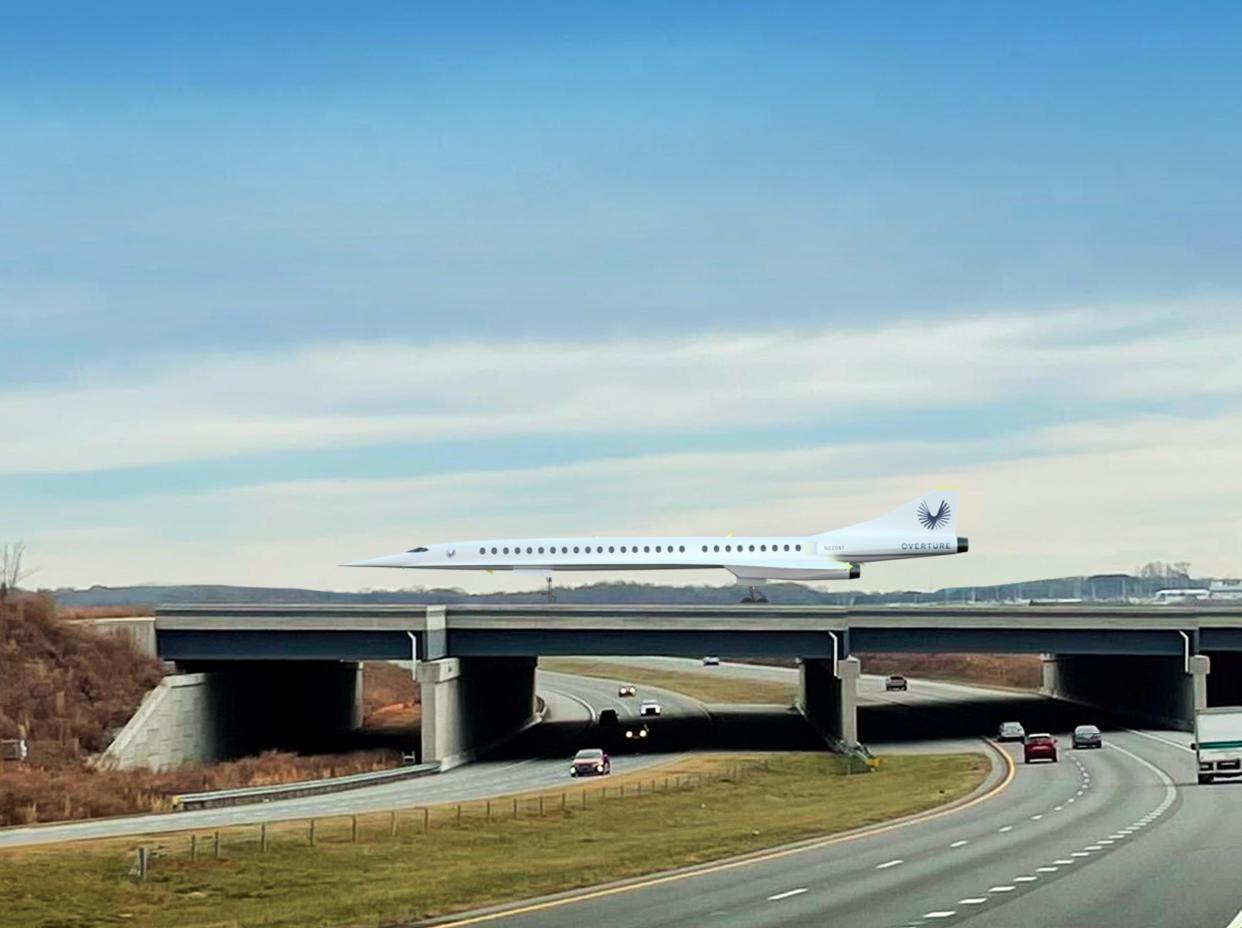 Boom Supersonic on bridge.