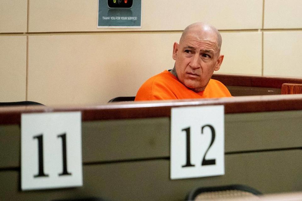 Jesus Manuel Salgado, 48, appears before Judge Carol Ash in Merced County Superior Court in Merced, Calif., on Wednesday, June 14, 2023. Salgado has been charged with four counts of first-degree murder with special circumstances for the Oct. 2022 kidnapping and killing of an 8-month-old, her parents and uncle.