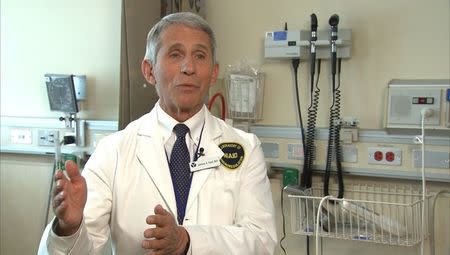 Dr. Anthony Fauci, director of the National Institutes of Allergy and Infectious Diseases, is pictured at the National Institutes of Health in Bethesda, Maryland, U.S. November 22, 2016 in this still image from video. REUTERS/Gershon Peaks/RVN