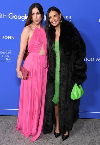 <p>Steve Granitz/FilmMagic</p> Scout Willis and Demi Moore at the 2023 Fashion Trust Awards.
