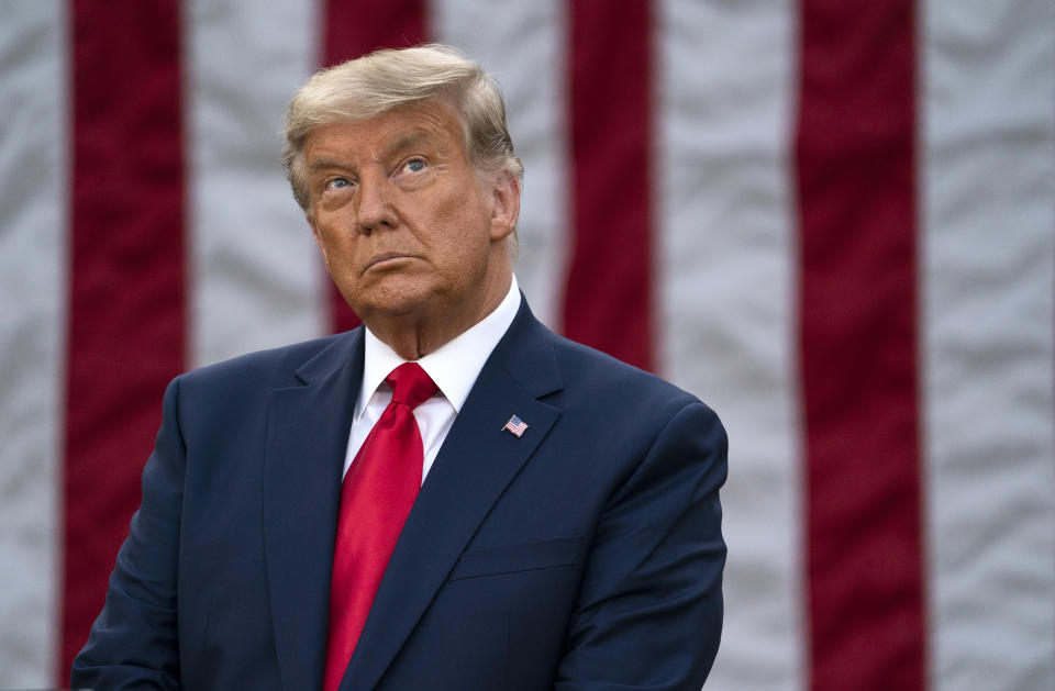 President Donald Trump speaks in the Rose Garden of the White House on Nov. 13, 2020, in Washington. (Evan Vucci/AP)