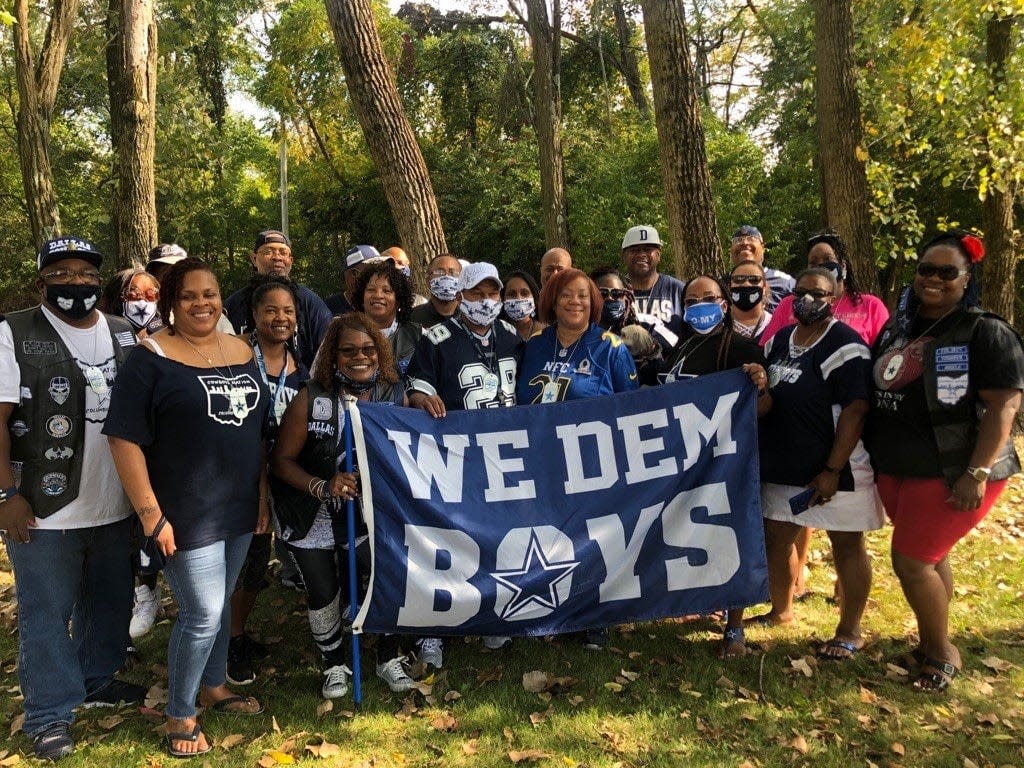 Cowboys Nation of Columbus Ohio watches games at the Royal Lounge on the Far East Side. During the pandemic in 2020, they gathered outside.