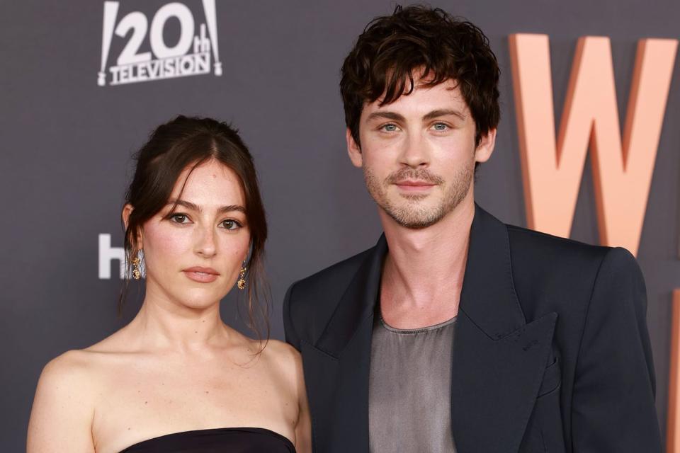 <p>Matt Winkelmeyer/Getty</p> Analuisa Corrigan and Logan Lerman