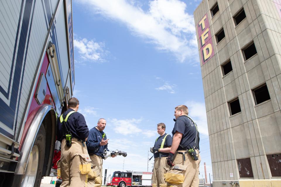 Crews with the Topeka Fire Department run through scenarios at the training center at S.E. 4th and Jefferson in to fulfill their mandatory 200 hours of training each year. The site has been identified by KDHE with possible contamination of PFAS.