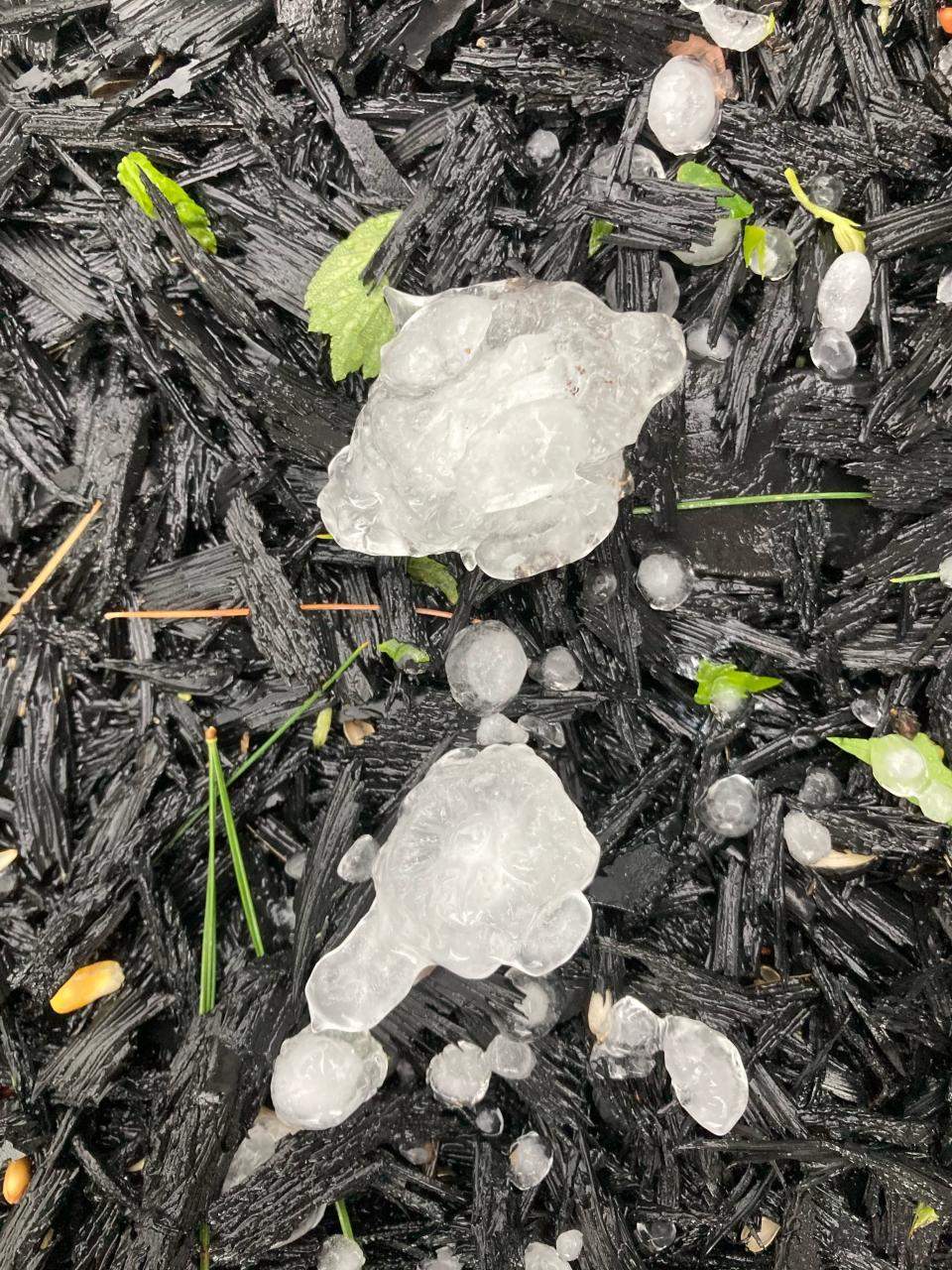 Storms blew through an area near Baltimore in Fairfield County on Tuesday, May 3, 2022, dropping golf ball-sized hail and knocking over trees.