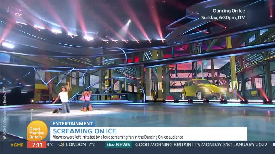 <p>A Connor Ball fan made her feelings known about the Vamps star as he skated on <em>Dancing on Ice</em> with her screams being caught on camera. Viewers at home were surprised by her vocal response, sharing their amusement online.</p>
<p>Credit: @GMB via Twitter / Good Morning Britain / ITV</p>