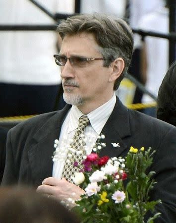Clifton Truman Daniel, 55, grandson of former U.S. President Harry Truman, in this file photo taken by Kyodo on August 6, 2012. Mandatory Credit. REUTERS/Kyodo