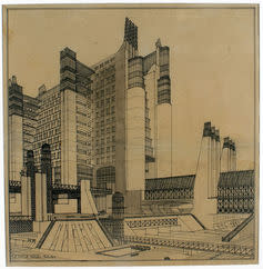 <span class="caption">A 1914 design by futurist architect Antonio Sant'Elia.</span> <span class="attribution"><a class="link " href="https://commons.wikimedia.org/wiki/File:Casa_Sant%27Elia.jpg" rel="nofollow noopener" target="_blank" data-ylk="slk:Antonio Sant'Elia;elm:context_link;itc:0;sec:content-canvas">Antonio Sant'Elia</a></span>