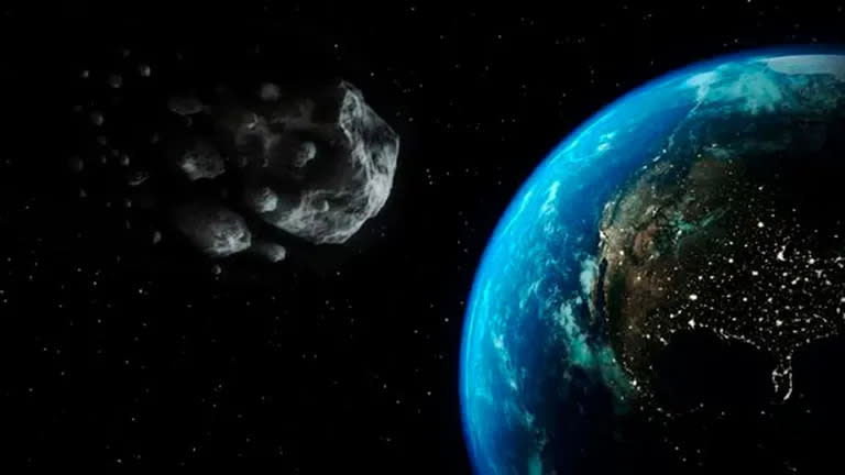 La ilustración de la llegada de un asteroide a la Tierra.