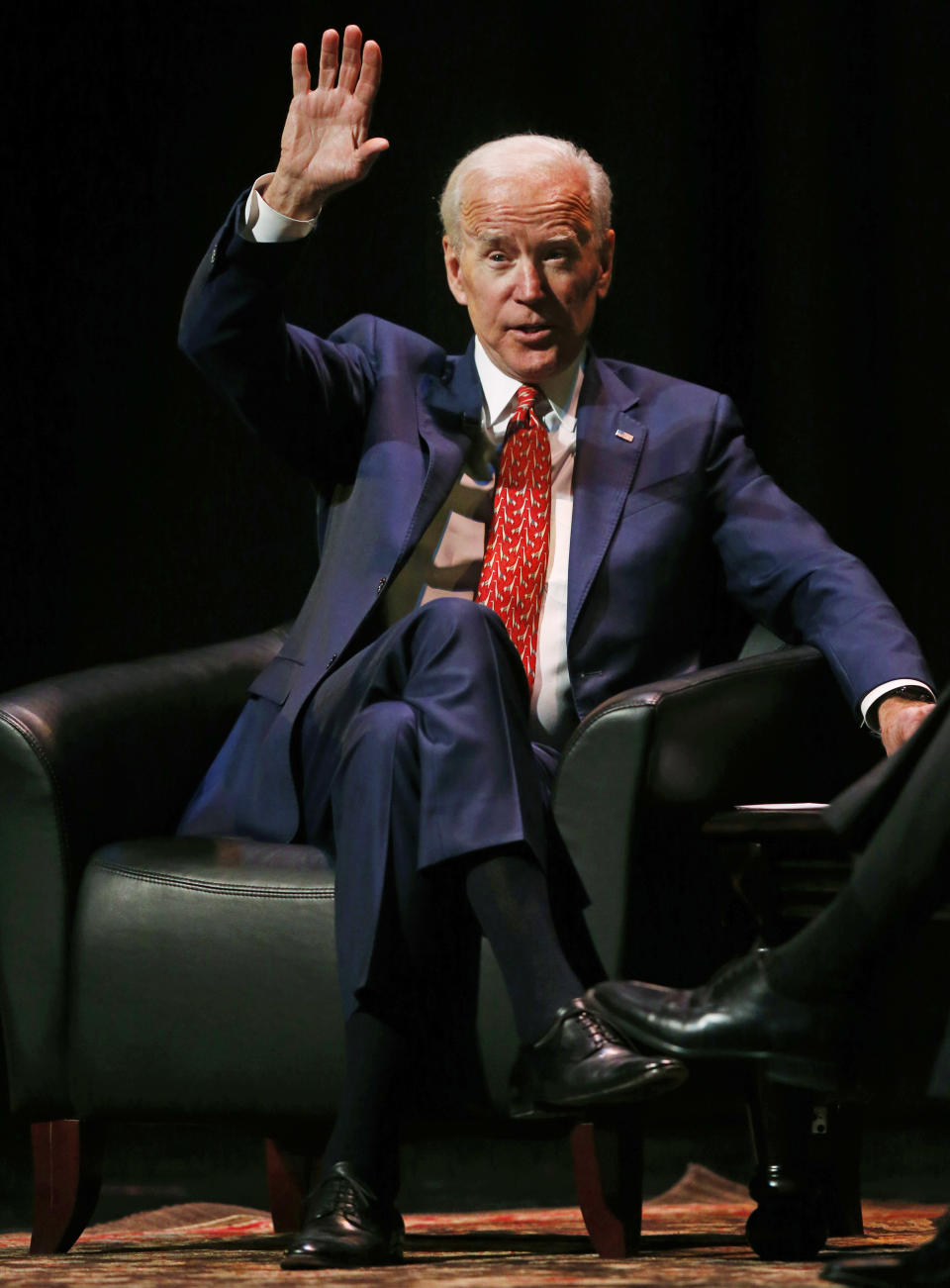 Former Vice President Joe Biden speaks at the University of Utah Thursday Dec. 13, 2018, in Salt Lake City. Biden says he initially refused to run with then-presidential candidate Barack Obama a decade ago, but his family ultimately convinced him he had to support an African-American candidate with a real chance of winning. Biden was greeted with a standing ovation when he spoke amid speculation about whether he'll launch his own campaign for president. He did not directly address the possibility of another run in the speech that marks his final public event for 2018. (AP Photo/Rick Bowmer)