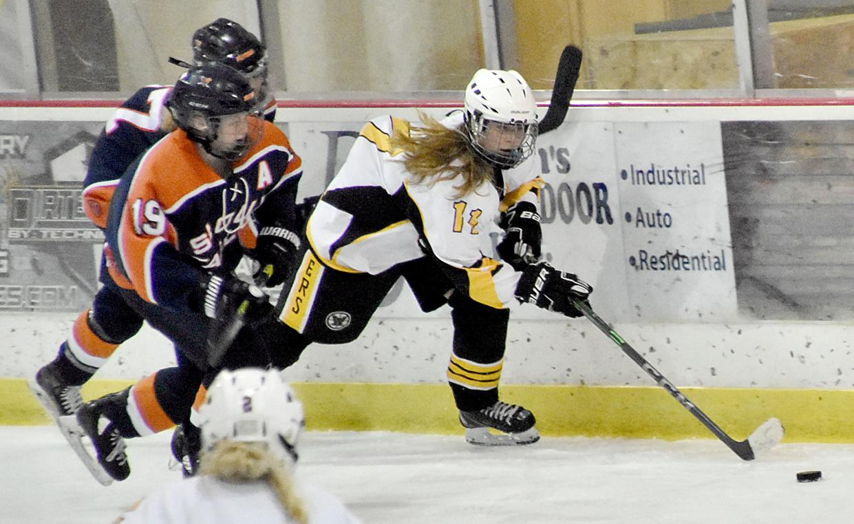 Senior forward Jaclyn Lloyd (11) is one of the leading returnees for the Watertown Lakers' varsity girls hockey team this winter. The Lakers kicked off their season by hosting Mitchell at 4:30 p.m. on Saturday in a South Dakota Amateur Hockey Association game in the Maas Ice Arena. The Lakers also host defending champion Aberdeen at 11:30 a.m. on Sunday.