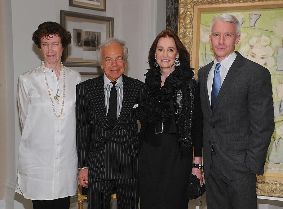 NEW YORK - NOVEMBER 04:Wendy Goodman;  Ralph Lauren, Gloria Vanderbilt and Anderson Cooper attend the launch party for "The World Of Gloria Vanderbilt" at the Ralph Lauren Women's Boutique on November 4, 2010 in New York City  (Photo by Dimitrios Kambouris/Getty Images)