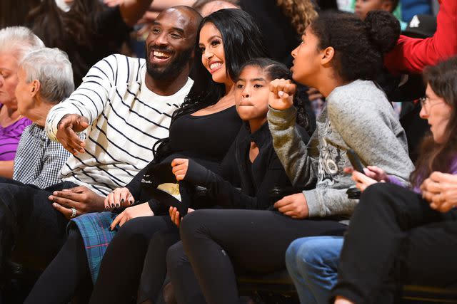 <p>Andrew D. Bernstein/NBAE via Getty </p> NBA Legend Kobe Bryant is seen during the game between the Minnesota Lynx and the Los Angeles Sparks during Game Four of the 2016 WNBA Finals on October 16, 2016