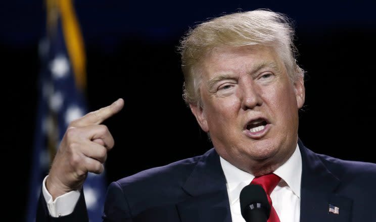 Donald Trump speaks at a campaign event in Columbus, Ohio, August 1, 2016. (Eric Thayer/Reuters)