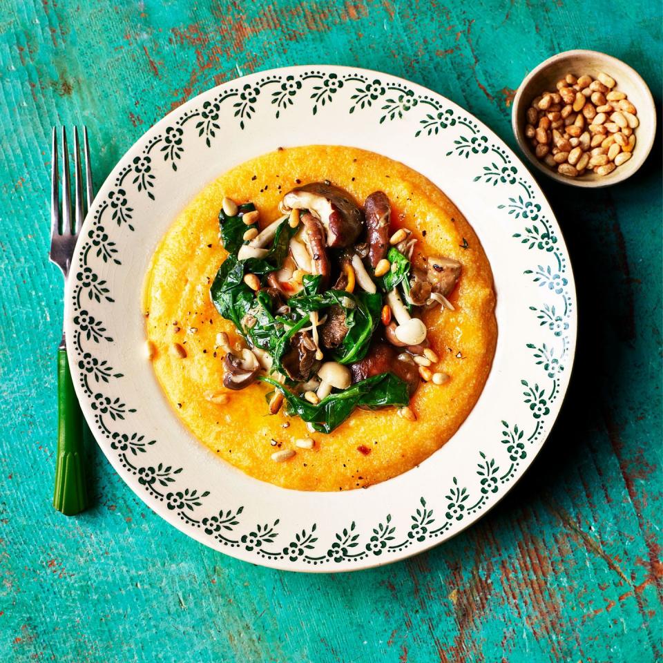 polenta with garlicky wild mushrooms