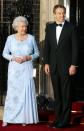 <p>In 2002, Queen Elizabeth attended a dinner at 10 Downing Street to celebrate her golden jubilee. She wore a tassel necklace, trefoil earrings, and bracelet. While their provenance is unknown, they have been rumored to have been a gift from Middle Eastern royalty (another similar tassel necklace belonging to the queen, set in emeralds, is said to have come from Sheikh Zayed bin Sultan Al Nahyan of the United Arab Emirates).</p>