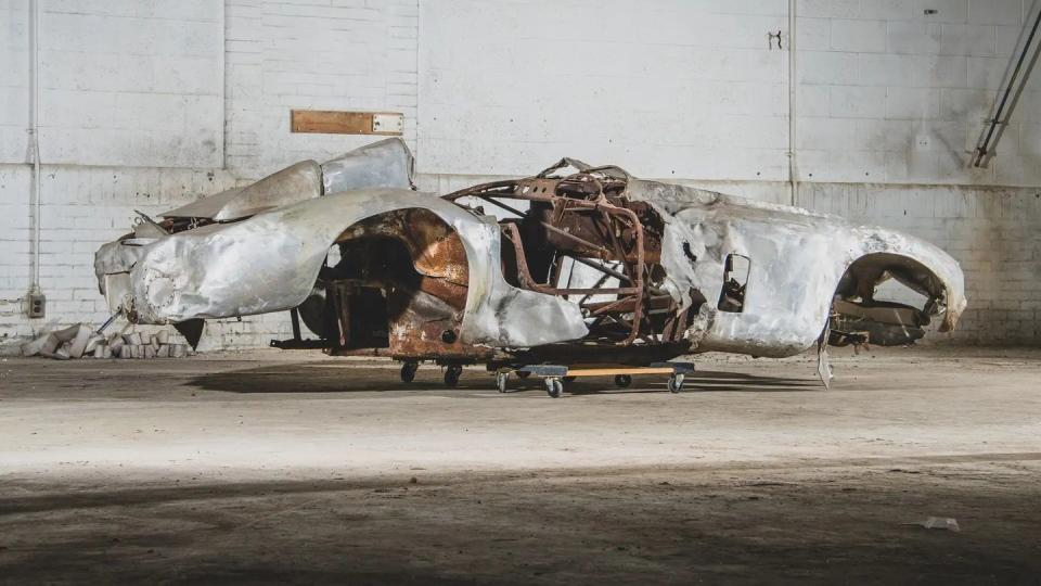 ferrari 500 mondial crumpled up after crash that just sold for almost 2 million dollars