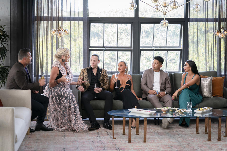 MAFS cast members at the dinner party