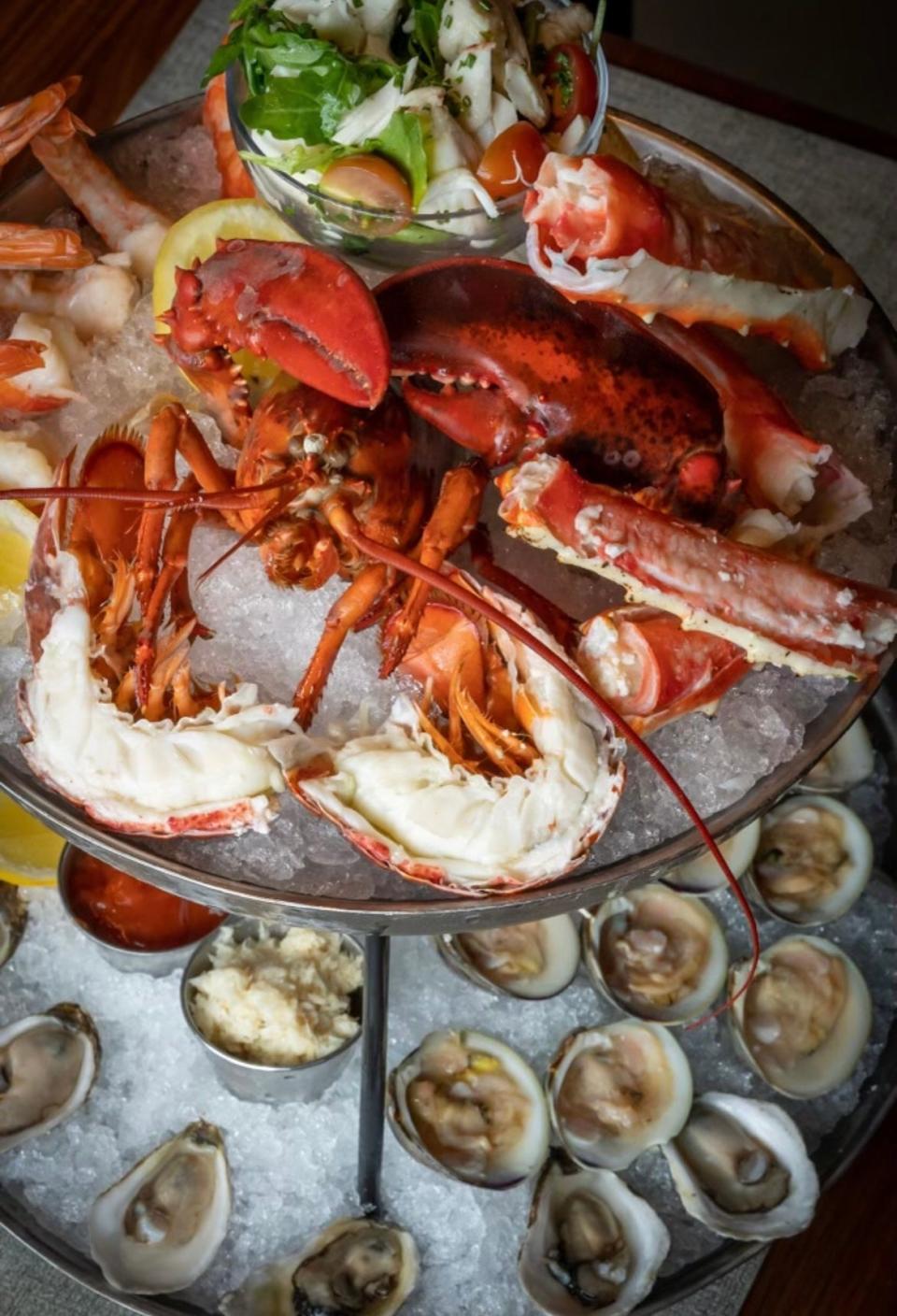 "The Grand Tower," with Alaskan King crab legs, crab cocktail, oysters, clams, shrimp and lobster, from Gabriella's Italian Steakhouse in Red Bank.