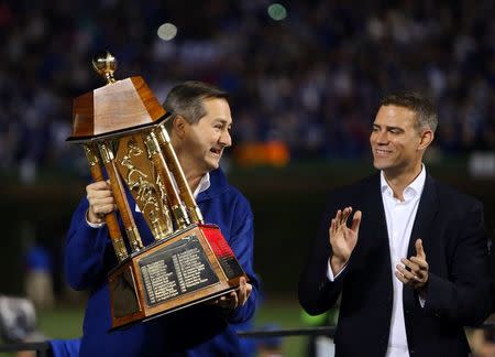 Chicago Cubs World Series trophy presentation