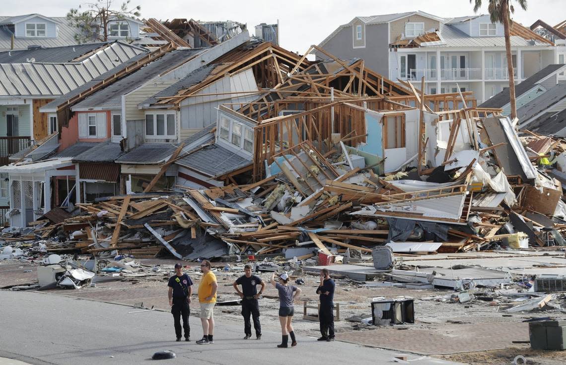 Severe damage caused by 2018’s Panhandle hit by Hurricane Michael. The storm hit the small town of Mexico Beach on Oct. 10, 2018, as a Category 5 storm.