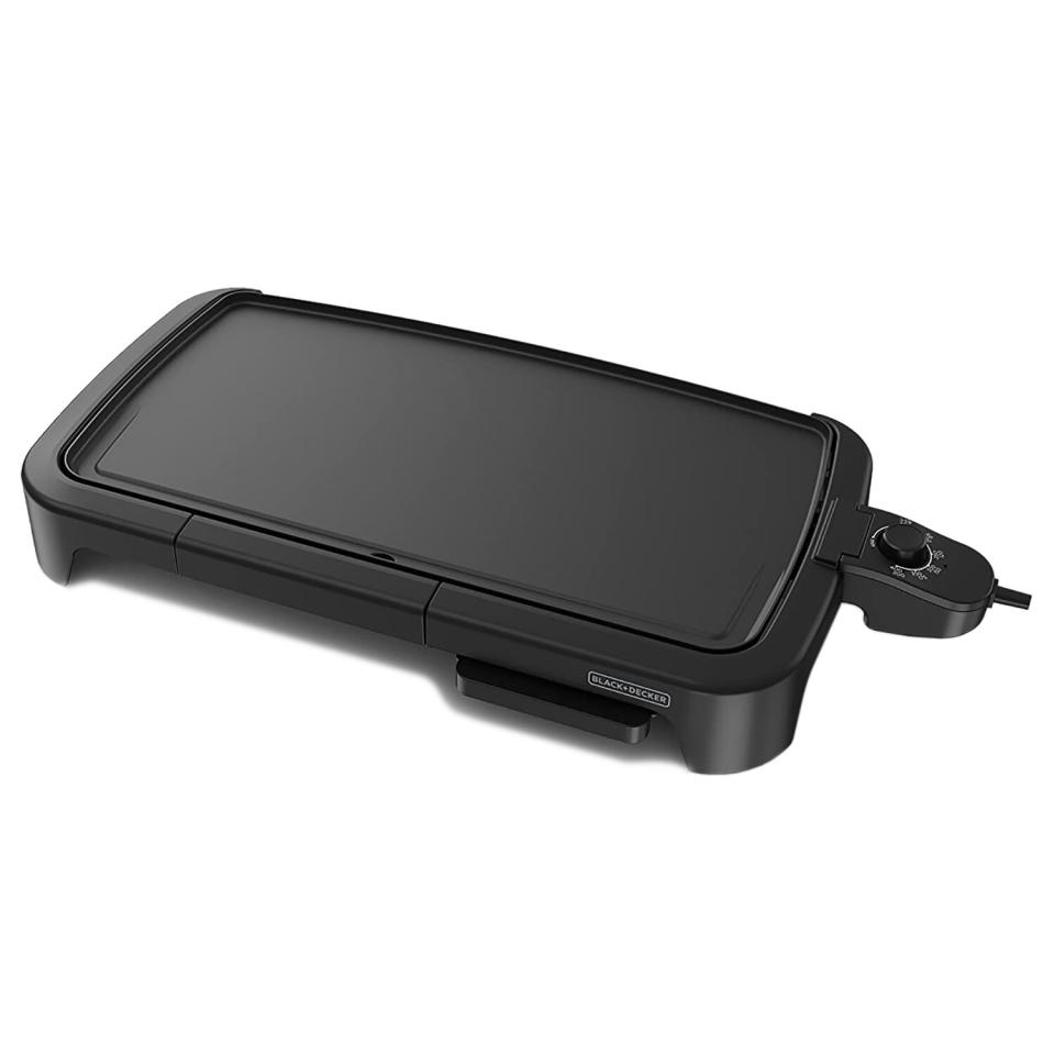 black decker family sized electric griddle warming drip tray