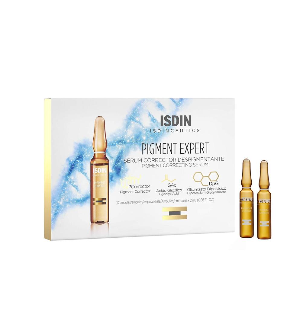 7) ISDIN Pigment Expert Brightening and Dark Spot Correcting Serum with Glycolic Acid, Sealed in Glass Ampoules for Maximum Efficacy, 10 ampoules