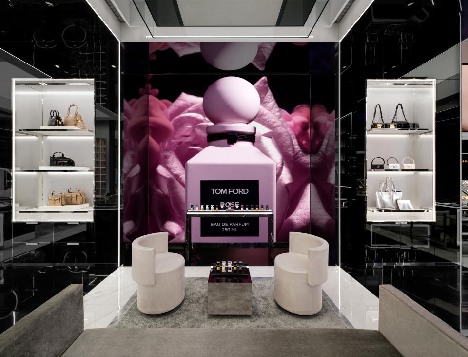 Inside Tom Ford's Guangzhou store.
