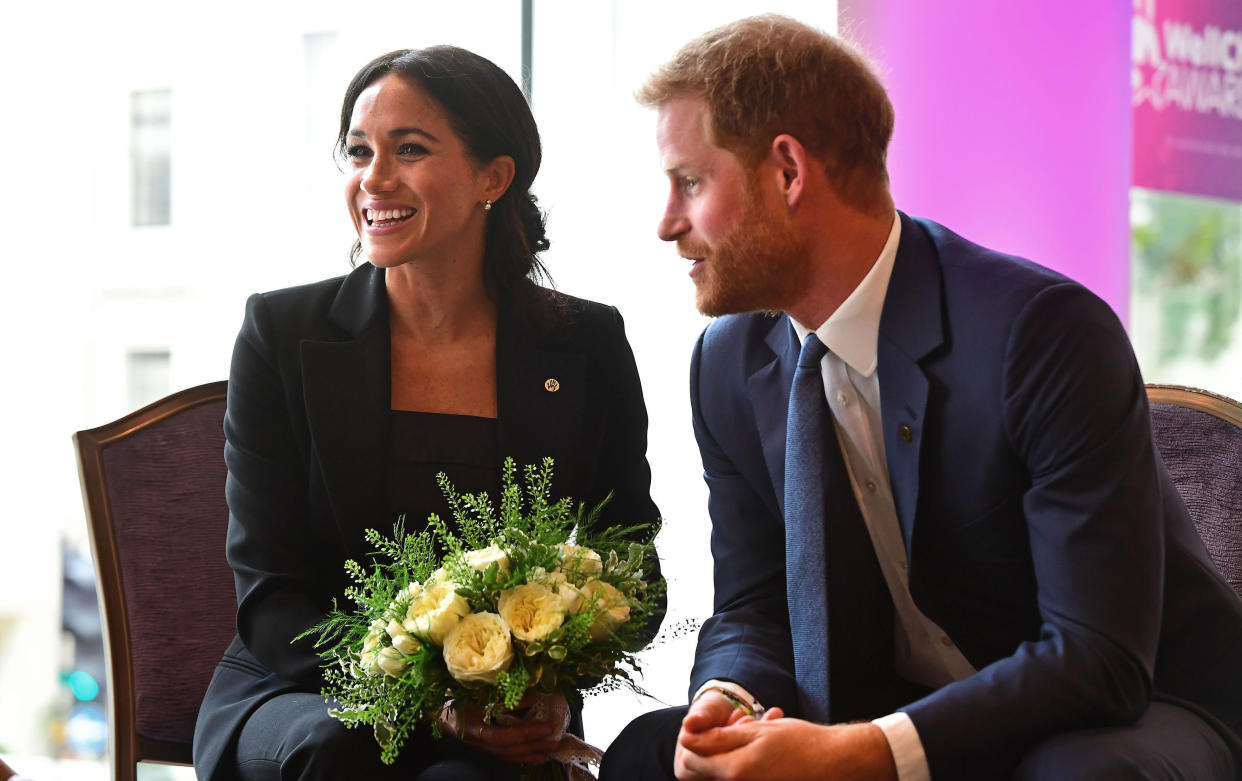 The Duke and Duchess of Sussex donned co-ordinating suits for the prestigious event [Photo: PA]