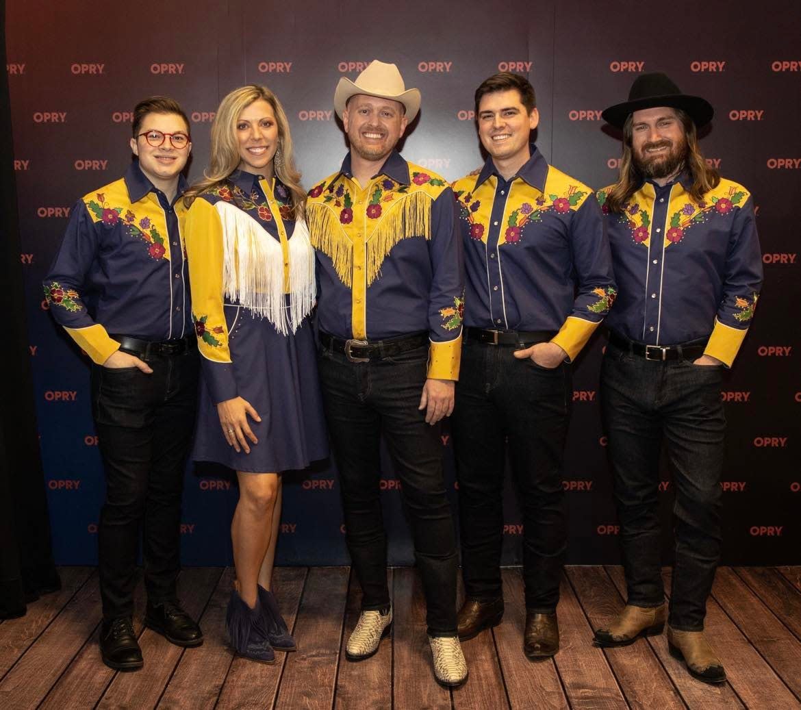 Part of the outfits worn by The Shootouts at their Grand Ole Opry debut last year will be exhibited at the Rock & Roll Hall of Fame in Cleveland. The country band's lead singer Ryan Humbert, middle, is a North Canton resident.