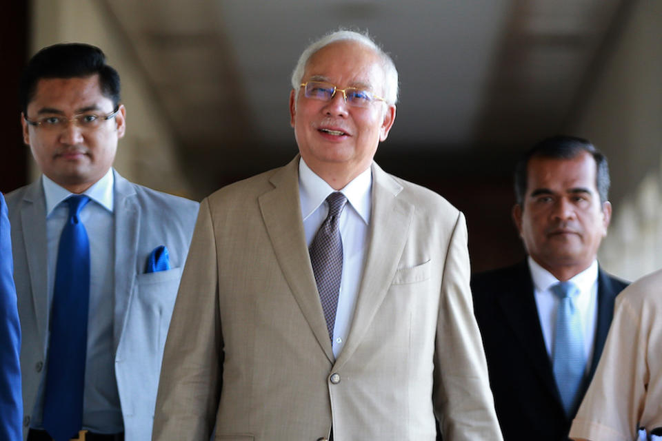 Datuk Seri Najib Razak is pictured at the Kuala Lumpur High Court January 22, 2020. — Picture by Ahmad Zamzahuri